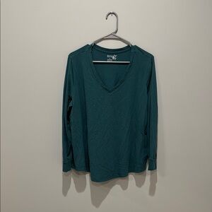 Terra & Sky Green Fitted 3/4 Sleeve Top